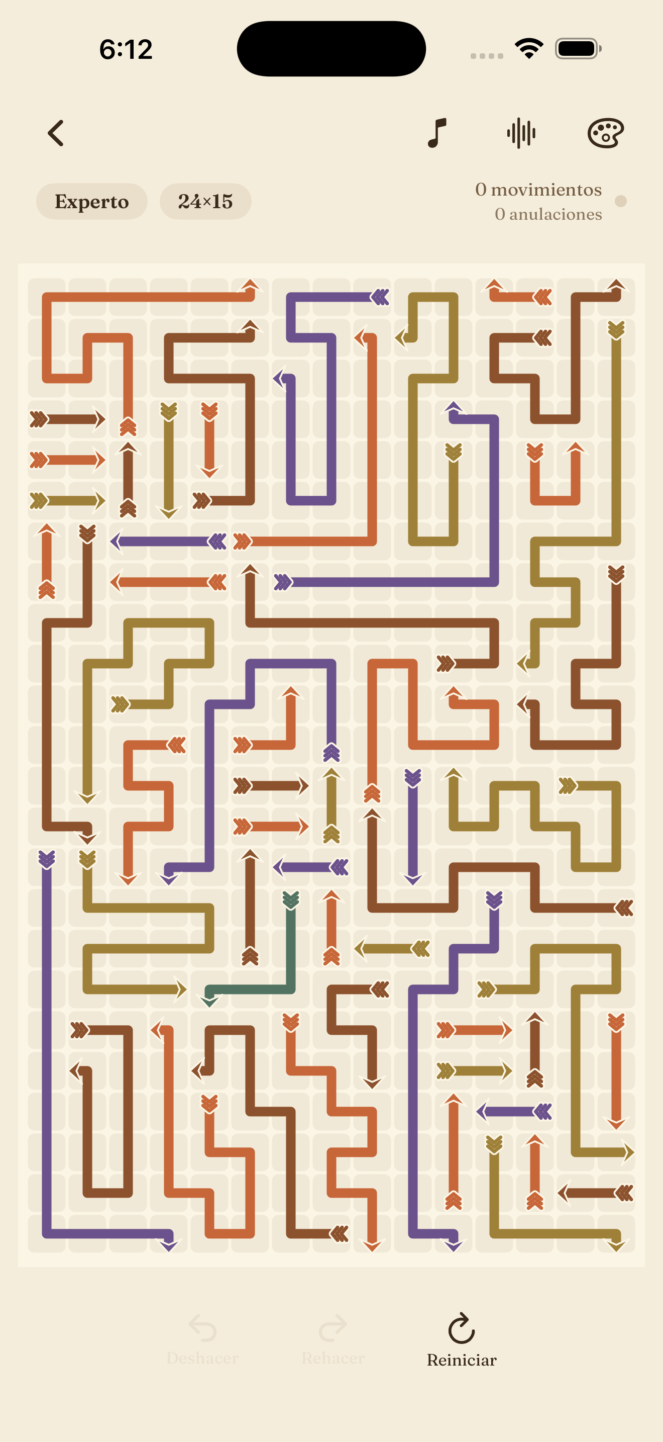 An expert puzzle with longer, tangled arrows